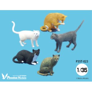 Photo: [Passion Models] [P35T-023] 1/35 Cats For Cat Lovers