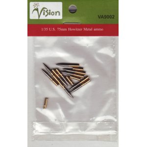 Photo: [Vision Models][VA9002] 1/35 Metal Ammo Set for U.S. M1 A1 75mm Pack Howitzer